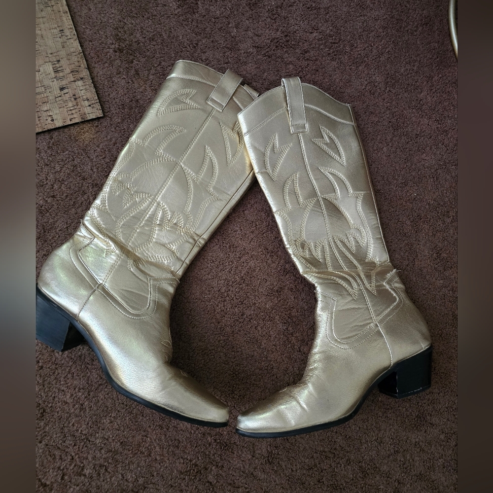 Gold Western-Style Women's Boots